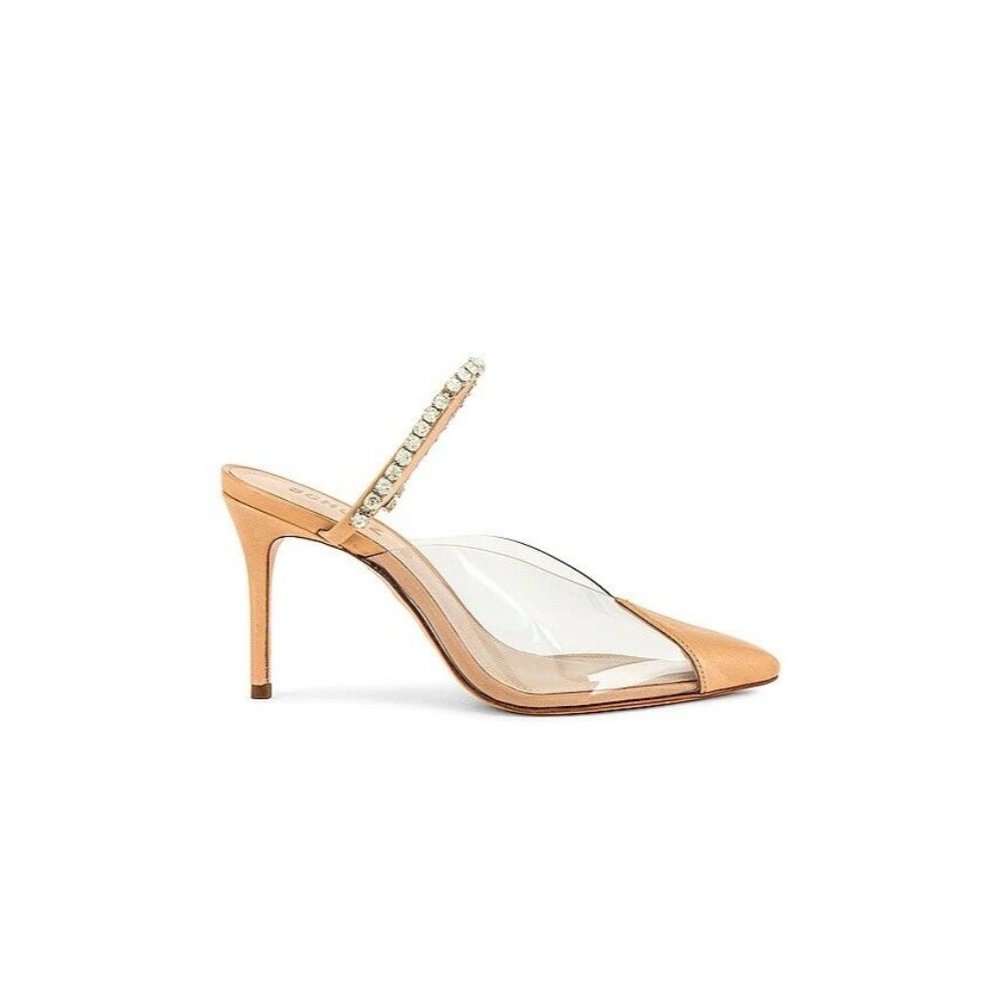 Schutz Lindi Pump in Honey Beige Transparent PVC Heels Crystal